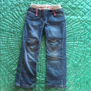 Mini Boden heart knee patch jeans